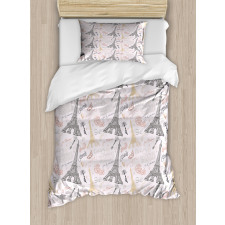 Nostalgic Sketch Words Duvet Cover Set