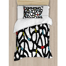 Urban Themed Road Design Duvet Cover Set