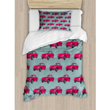 Retro Vehicle from Sixties Duvet Cover Set