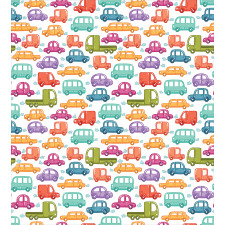 Vibrant Doodle Style Rides Duvet Cover Set