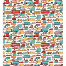 Motorbikes Caravans Bus Duvet Cover Set