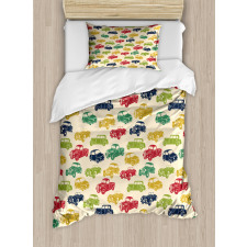 Curved Edged Vehicle Drawn Duvet Cover Set