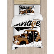 Old Garage Auto Repair Duvet Cover Set