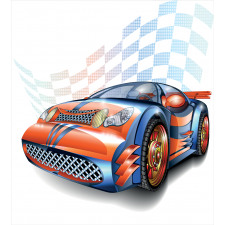 Cartoon Style Race Car Duvet Cover Set