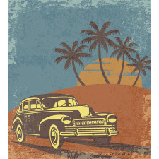 Vintage Ride on the Beach Duvet Cover Set