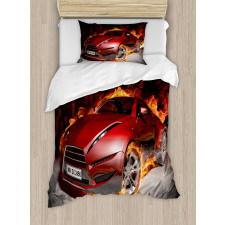 Burnout Tires Sport Car Duvet Cover Set