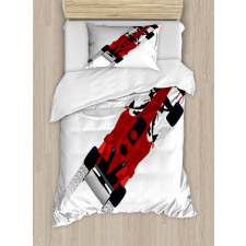 Formula Car on Speedway Duvet Cover Set