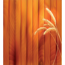 Wheat Spikes Wood Plank Duvet Cover Set