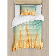 Wheat Field Blue Sky Duvet Cover Set