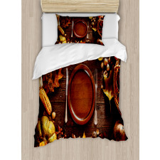 Dinner at Thanksgiving Duvet Cover Set