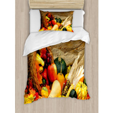 Food Scattered on Table Duvet Cover Set