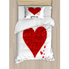 Love Bouquet Heart Duvet Cover Set