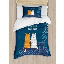Love Cats on Roof Duvet Cover Set
