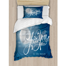 Night Sky Full Moon Duvet Cover Set