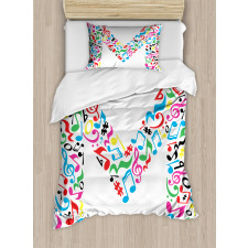 Notes Music Capital M Duvet Cover Set