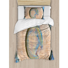 Q Uppercase Worn Wood Duvet Cover Set