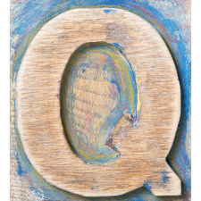 Q Uppercase Worn Wood Duvet Cover Set