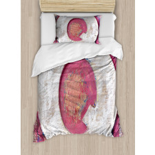 Wooden Writing Duvet Cover Set