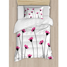 Pink Daisy Blossoms Duvet Cover Set