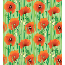 Poppy Flowers Field Duvet Cover Set