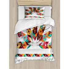 Pastel Colored Plumes Duvet Cover Set