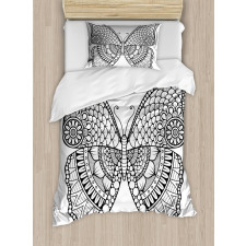 Monochrome Butterfly Graphic Duvet Cover Set