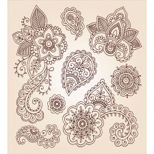 Monochrome Paisley Doodle Duvet Cover Set