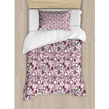 Abstract Square Shape Duvet Cover Set