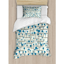 Abstract Lines Dots Duvet Cover Set