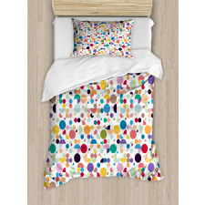 Retro Oval Shapes Duvet Cover Set