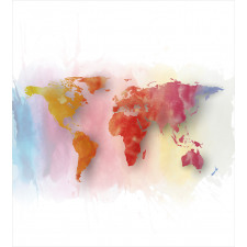 Watercolor World Map Duvet Cover Set