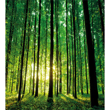 Green Woodland Sunrise Duvet Cover Set