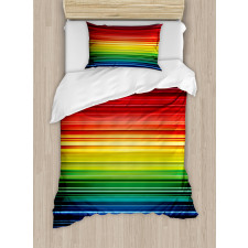 Rainbow Stripes Neon Duvet Cover Set