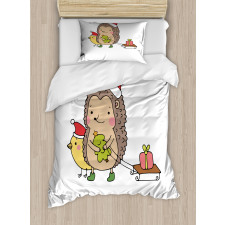 Cartoon Bird and Tree Duvet Cover Set