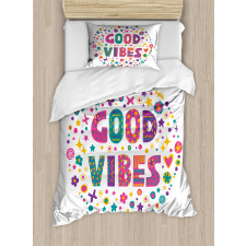 Word Art Positive Duvet Cover Set