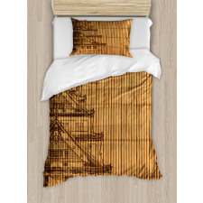 Building on Bamboo Pipes Duvet Cover Set