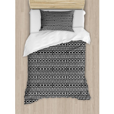 Grid Rows Pattern Duvet Cover Set