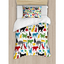 Colorful Cats and Dogs Duvet Cover Set