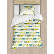 Crocodile Funny Faces Duvet Cover Set