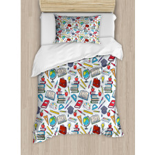 School Student Supplies Duvet Cover Set