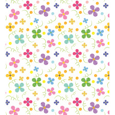 Spring Daisies Dots Sketch Duvet Cover Set