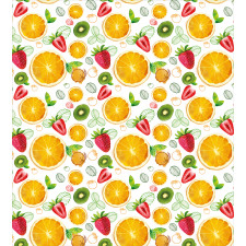 Fresh Citrus Kiwi Lemon Duvet Cover Set