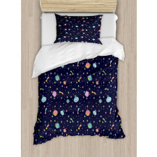 Alien Planets Asteroid Duvet Cover Set