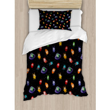 Aliens in Love Happy Duvet Cover Set