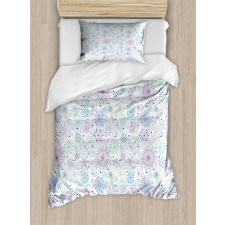 Pastel Snowflakes Joyful Duvet Cover Set