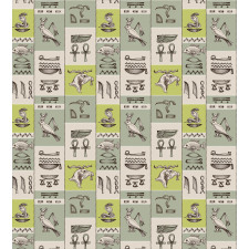 Hieroglyphs Animals Duvet Cover Set