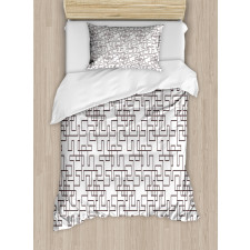 Abstract Modern Grid Duvet Cover Set