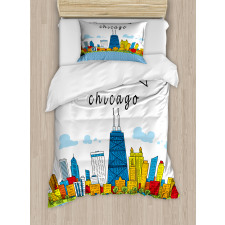 Chicago USA Cartoon Duvet Cover Set