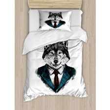 Business Animal in Suit Duvet Cover Set