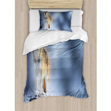 Carnivore Canine in Snow Duvet Cover Set
